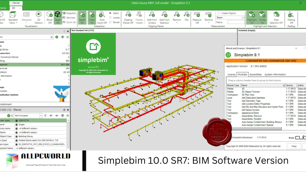Simplebim 10.0 SR7: BIM Software Version